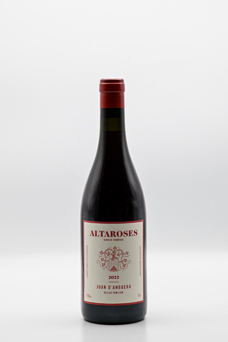 Fles rode wijn, Altaroses 2022 etiket